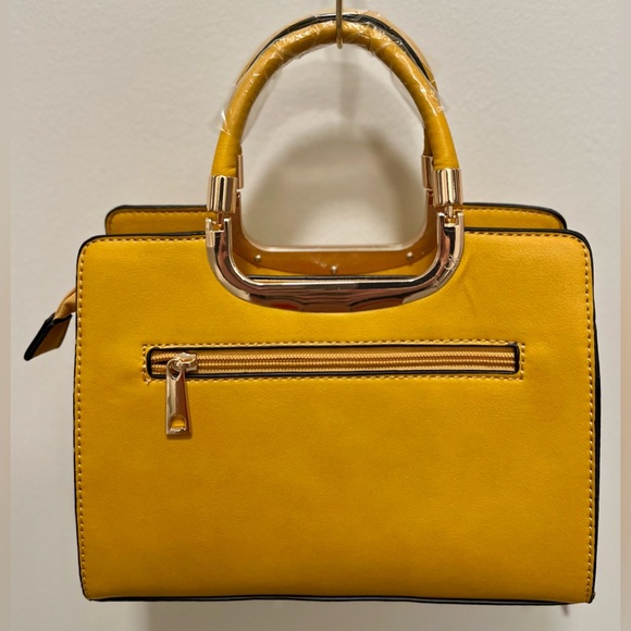NWT Yellow & Gold 2-in-1 Vegan Handbag - Picture 2 of 6